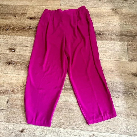 Koret Women's High-Rise Casual Stretch Waist Pull-On Fuchsia Pants Size XL GUC - Picture 2 of 7